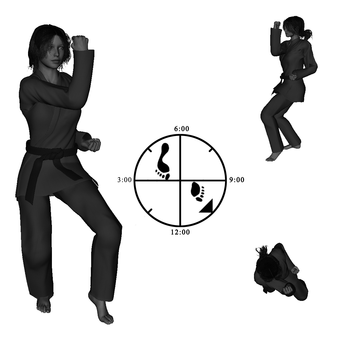 10a) Left 45 degree cat with left Inward Block&nbsp;