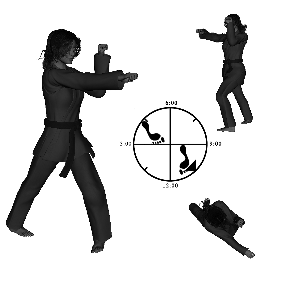 10c) Left Forward Bow with left Snapping Half-Knuckle