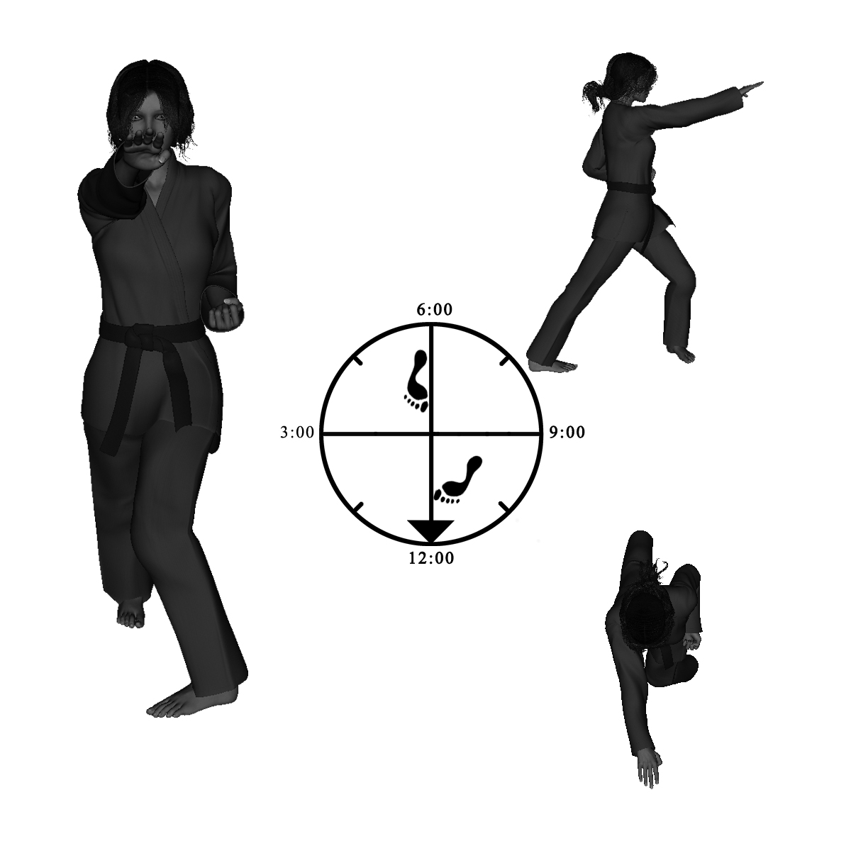 2c) Right Thrusting Horizontal Four-Finger Poke