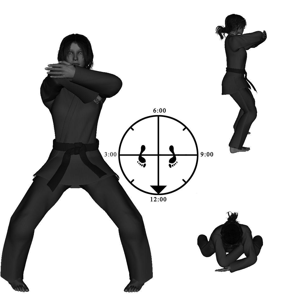 21b) Horse with Right, Inward Elbow Sandwich