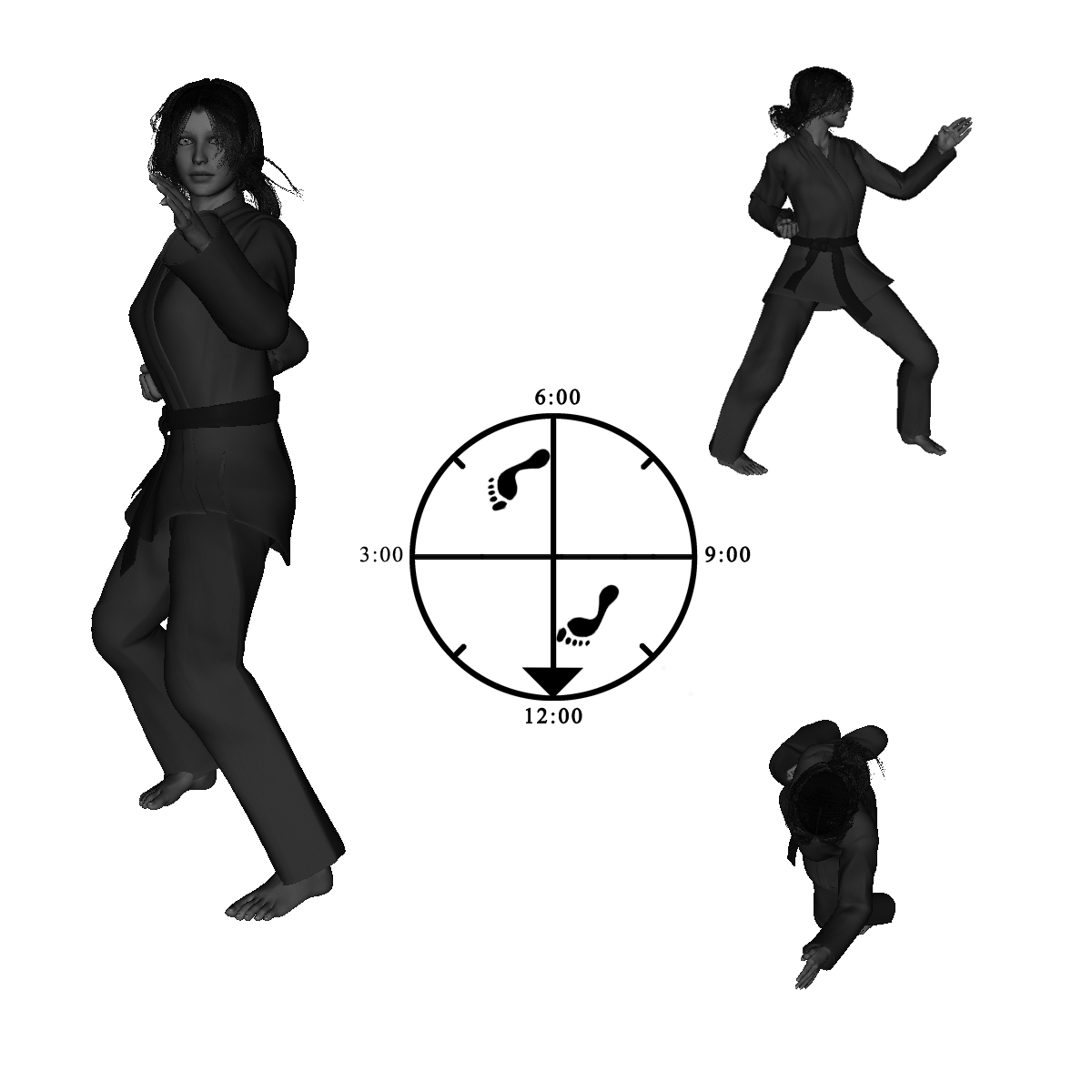 2b) Left Outward Hand-sword with check