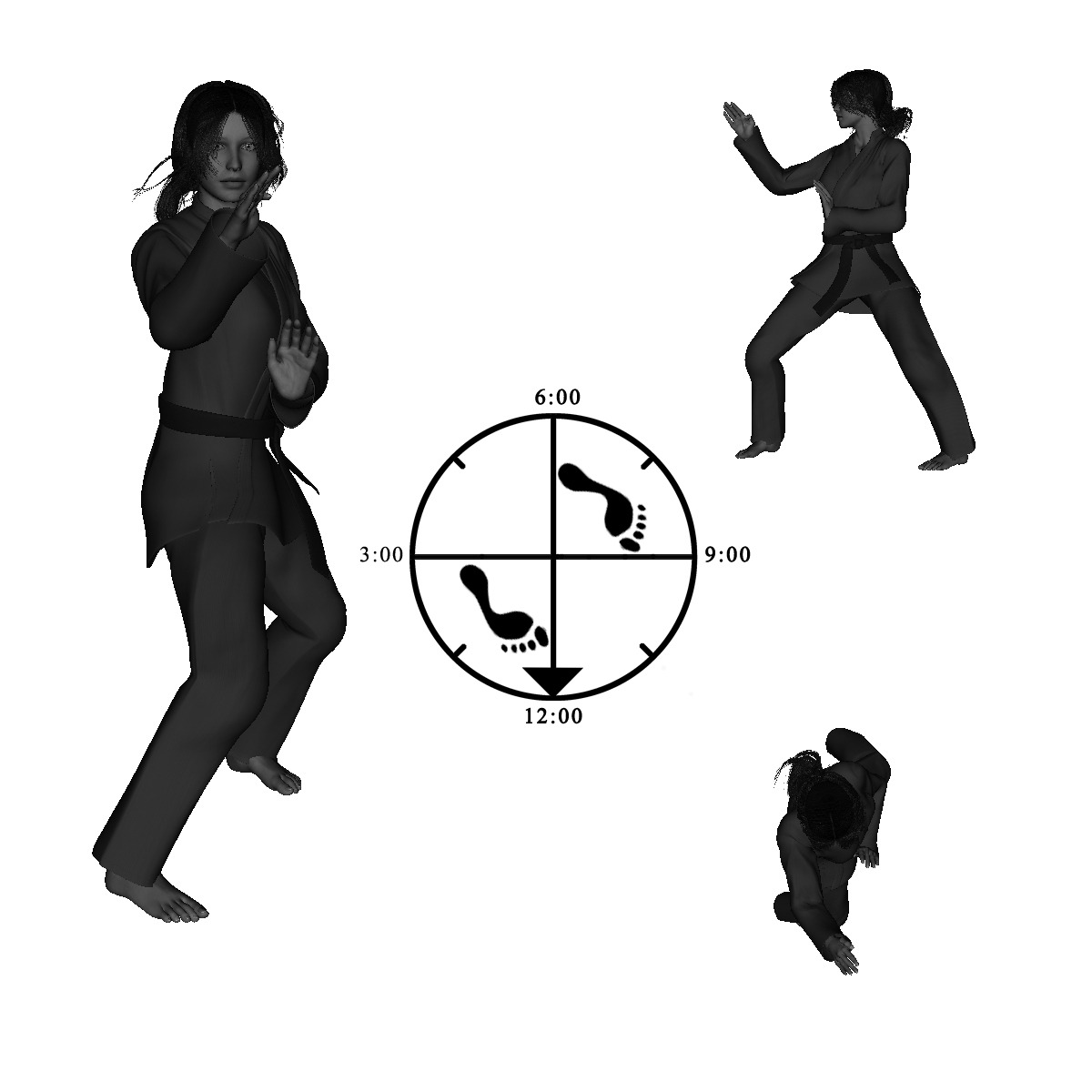 1b) Right Outward Hand-sword with check