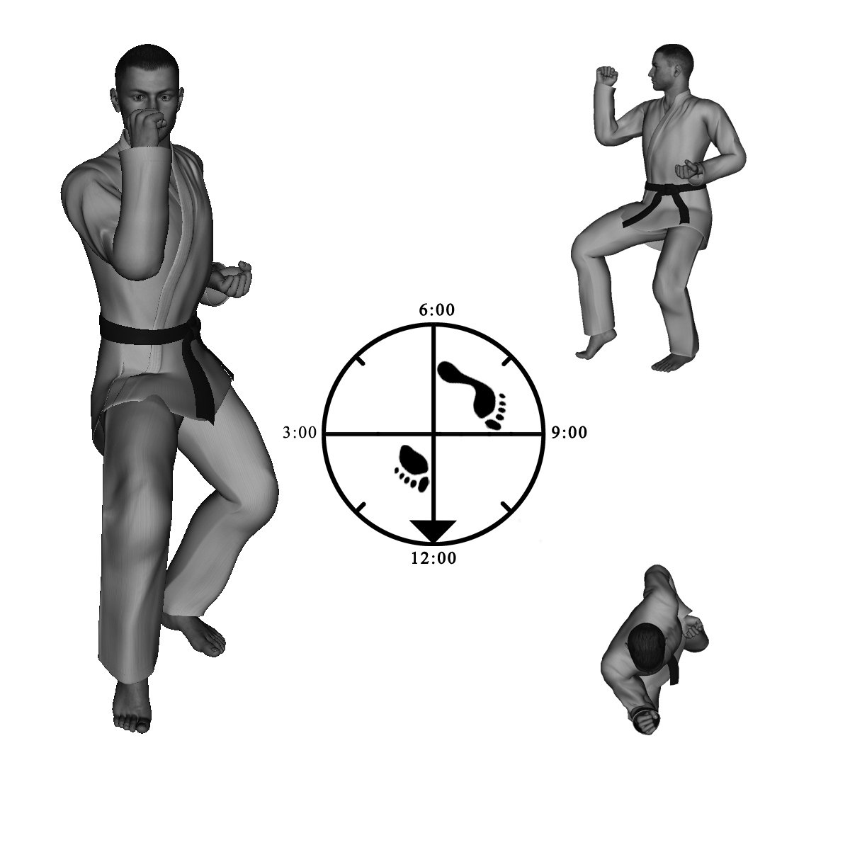 3) Right 45 degree Cat (with right covering inward block)