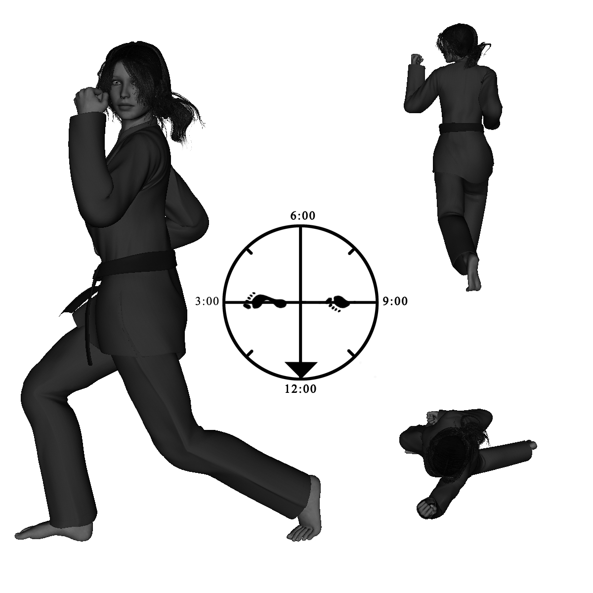 21a) Right Modified Twist with Positioned Left, Inward, Overhead Elbow (Transitory)