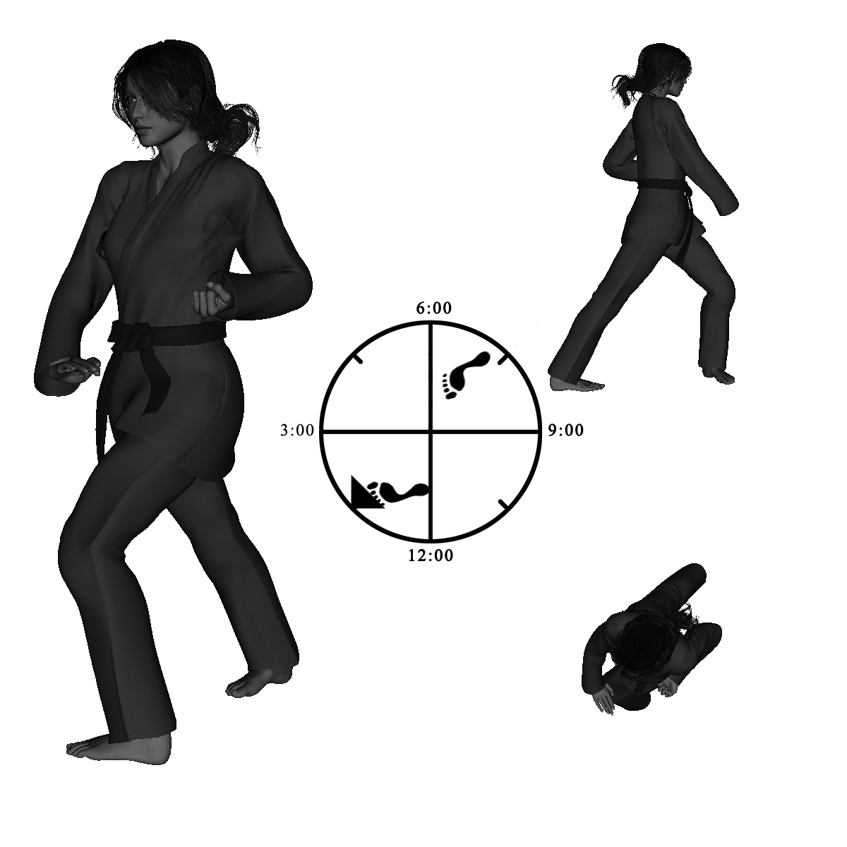 16a) Left Forward with Right Push-down Block