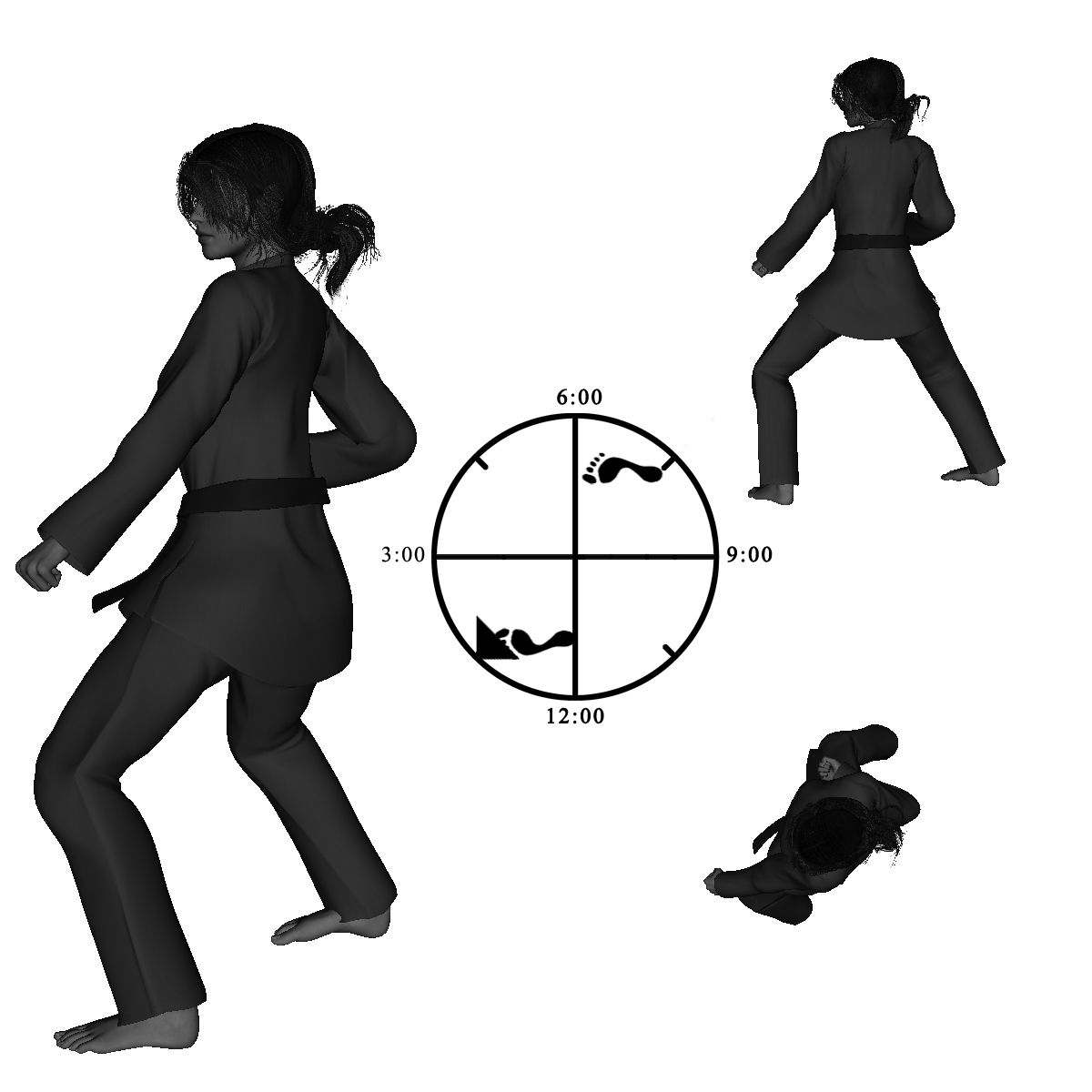 13a) Left Neutral wih Left, Inside, Downward, Palm-down Block