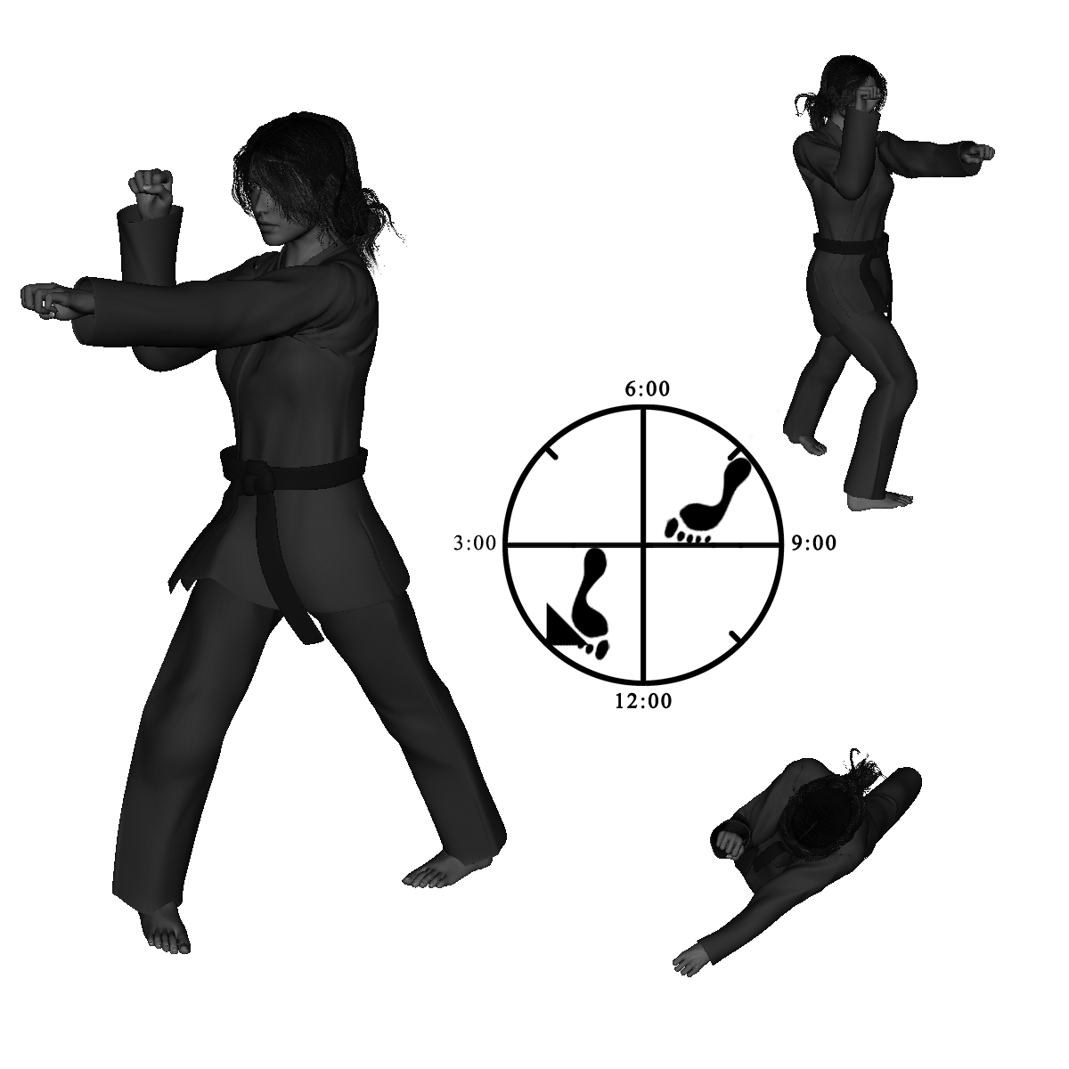 9c) Right Forward Bow with left Snapping Half-Knuckle