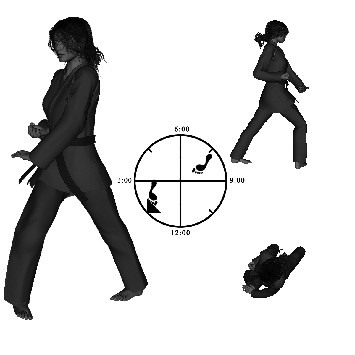 15a) Right Forward with Left Push-down Block