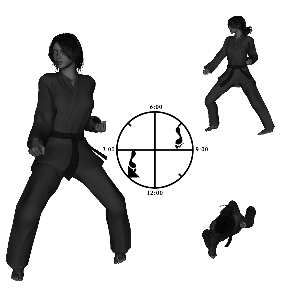 14a) Right Neutral wih Right, Inside, Downward, Palm-down Block