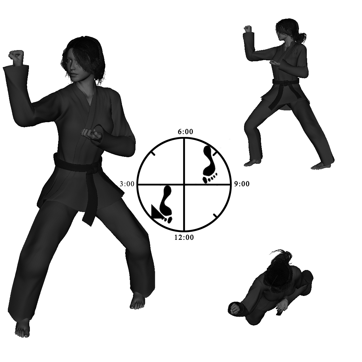 9b) Right Neutral Bow with right Extended Outward Block