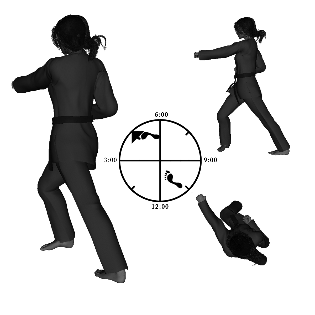 7e - 1) Right Forward Bow with Left Extended Arm