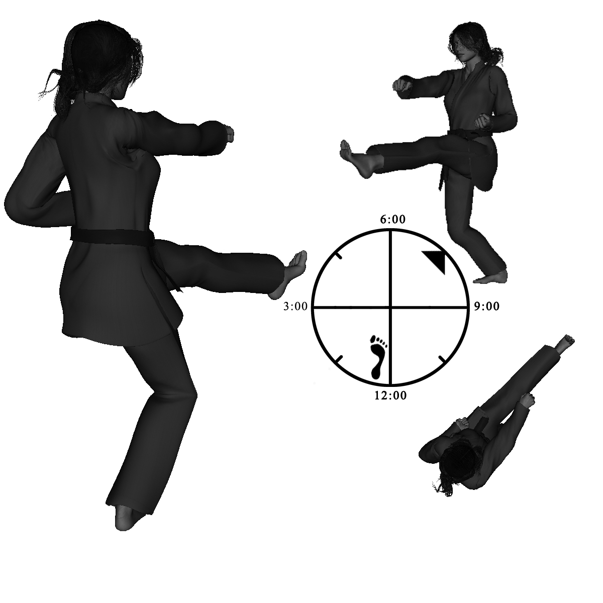 8d) Left Straight Kick with Right Straight Punch