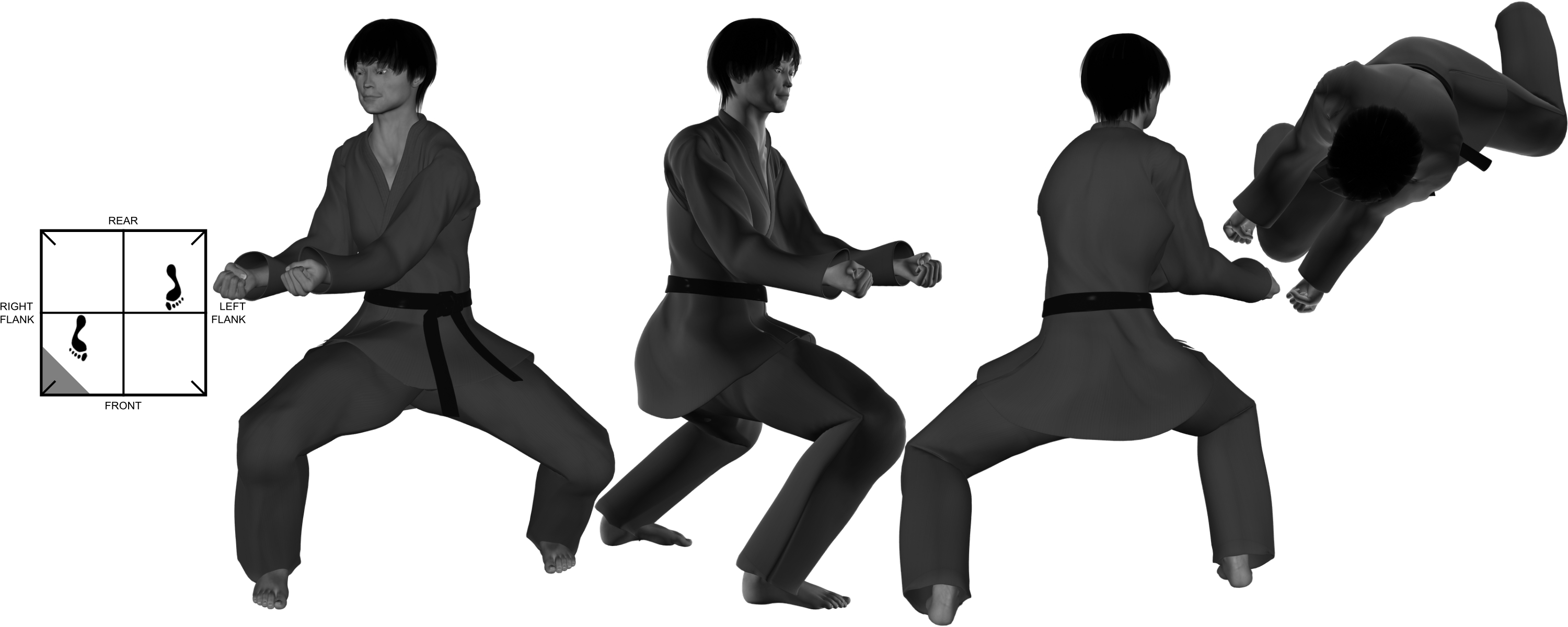 7) (double) downward back-knuckles from (right) neutral bow