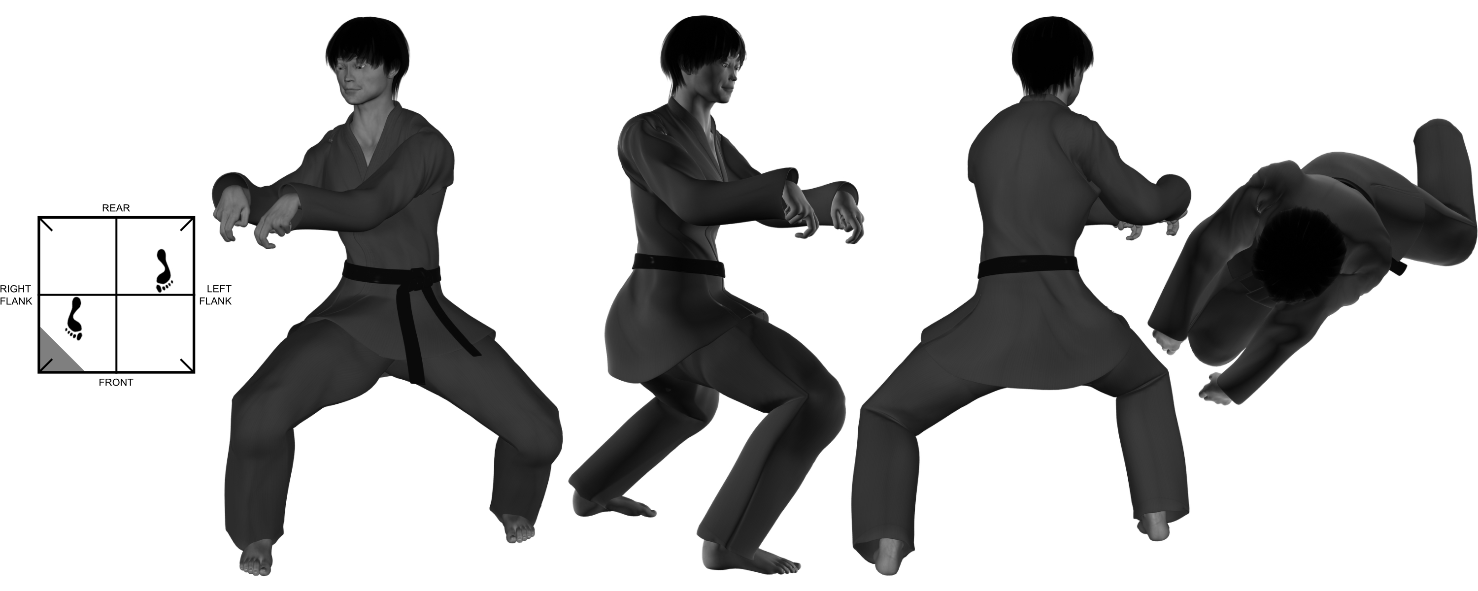 6) (double) upward two-finger hooks from (right) neutral bow