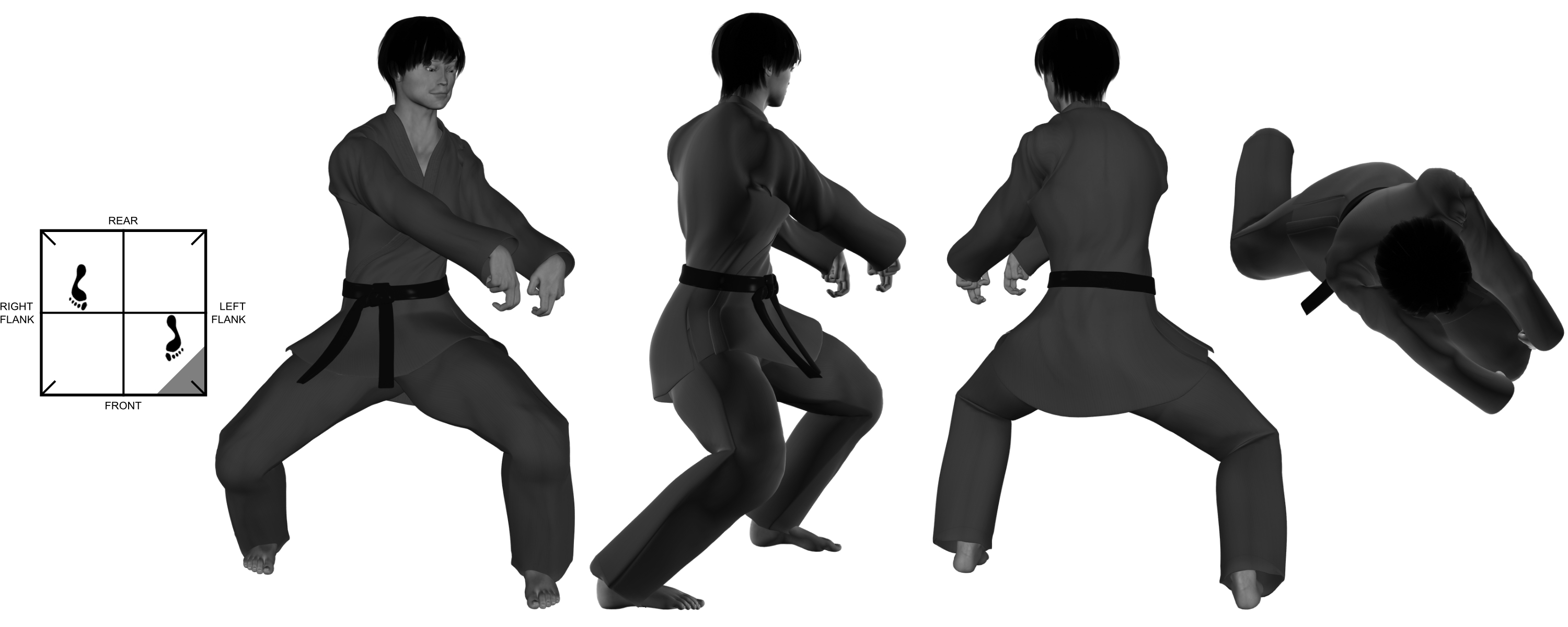 6) (double) upward two-finger hooks from (left) neutral bow