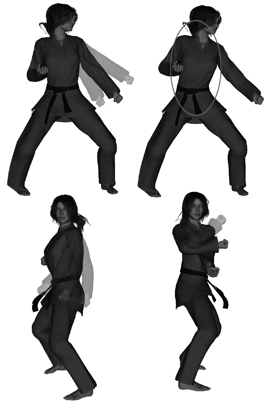 Examples of bad Downward Blocks (improper height - high / low and leaning)