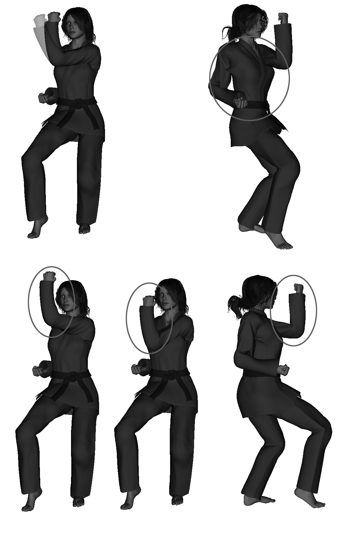 Examples of improper Inward Block execution (improper depth, over rotation of body, improper height - high / low, improper angle of execution)