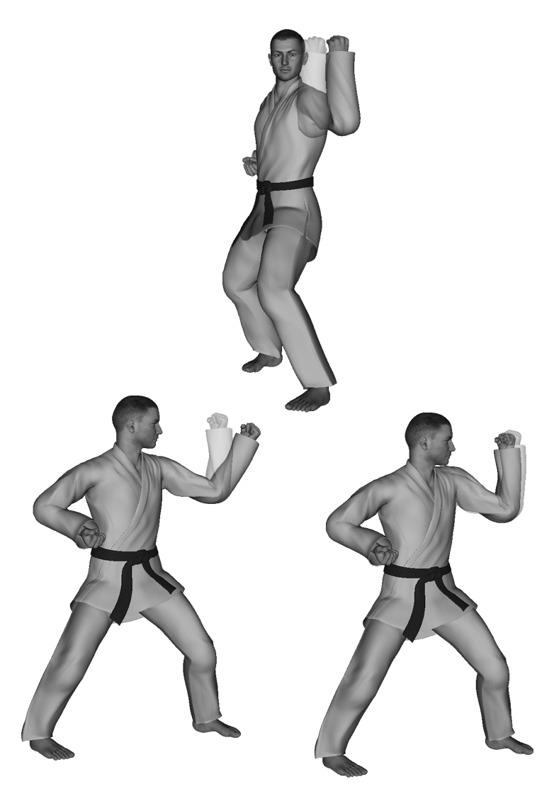 Examples of bad outward Blocks (improper width, angle, and shrugged shoulders)