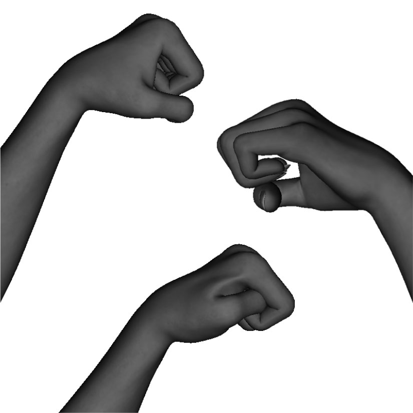 Examples of improper half-knuckle - &nbsp;weapon formation / alignment wrist bent, fist not closed properly, thumb tucked