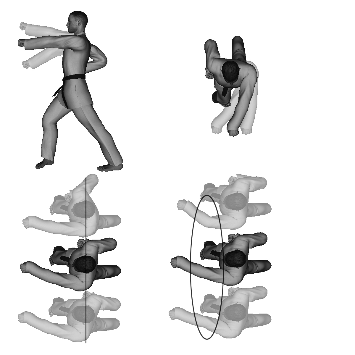 Examples of bad Straight Punches - dimensions (improper height - high / low, width - not centered) (improper rotation of stance - under / over, elbow extension - under / hyper) Examples of bad Straight Punches - dimensions (improper height - high / low, width - not centered) (improper rotation of stance - under / over, elbow extension - under / hyper)