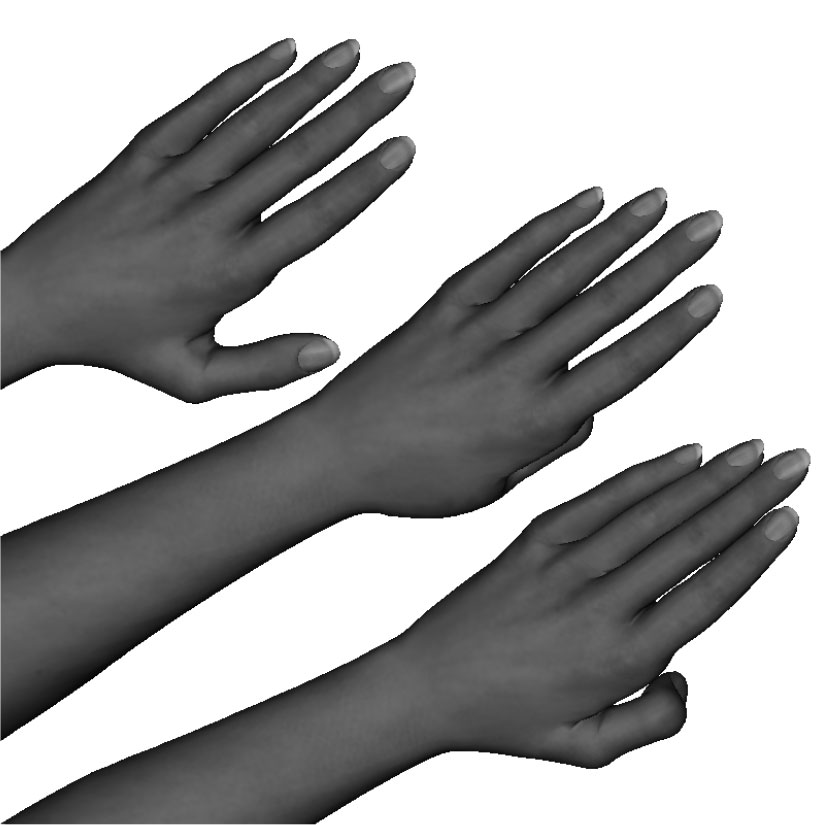 Example of improper horizontal four-finger poke formation thumb not tucked, thumb over tucked, fingers together