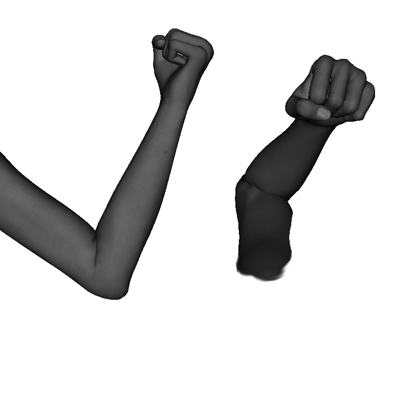 Example of improper inward, overhead elbow formation / alignment elbow not properly bent (no Compact Unit), improper hand / elbow alignment (vertically)