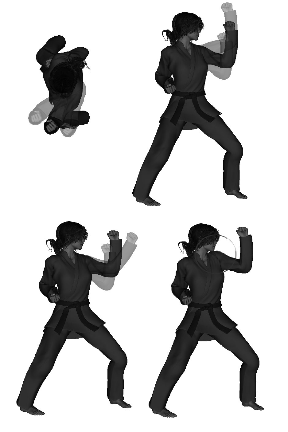 Examples of improper inward, vertical forearm execution improper width - wide / narrow, height - high / low, depth - close / far, shrugged shoulders