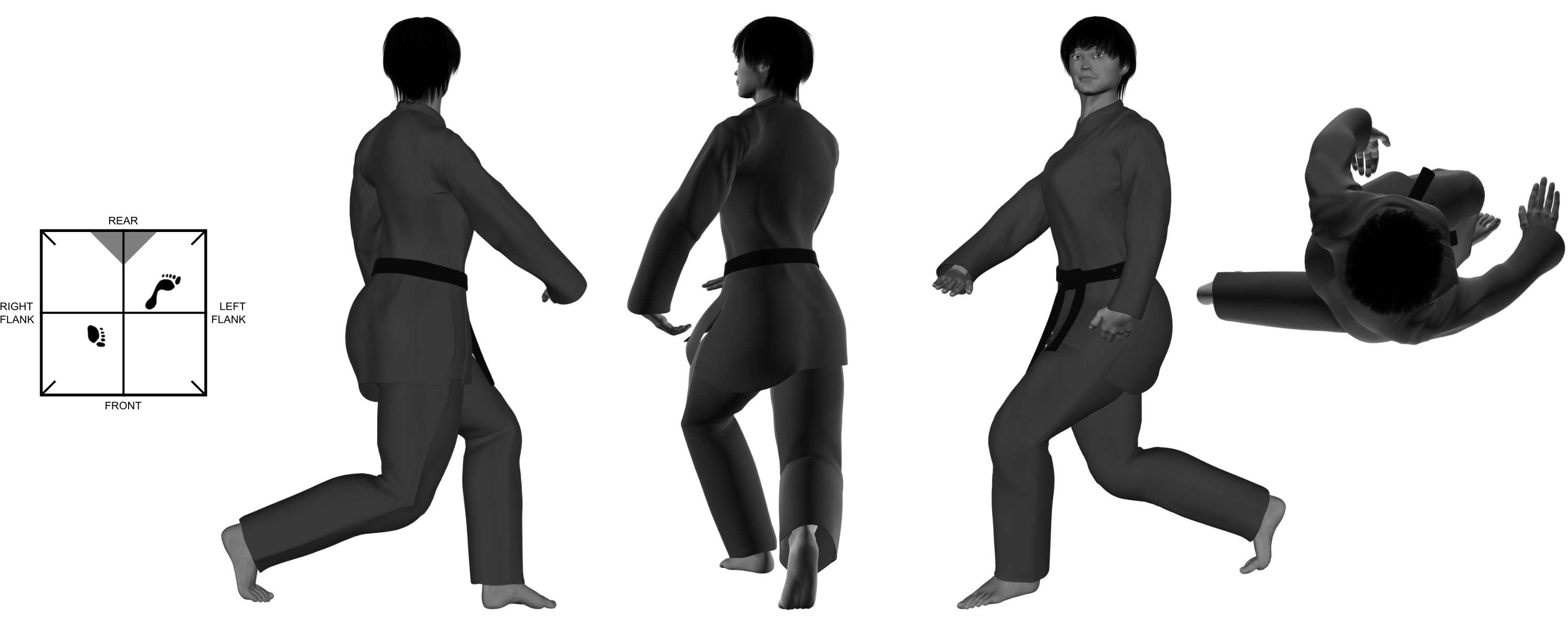 4c) replant of (right) foot from kick into (left) twist stance