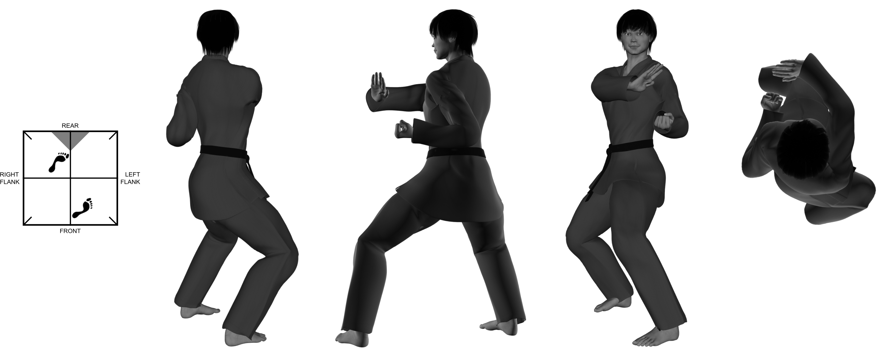 2a) (left) cocked elbow with (right) check from (left) neutral bow 2a) (left) cocked elbow with (right) check from (left) neutral bow