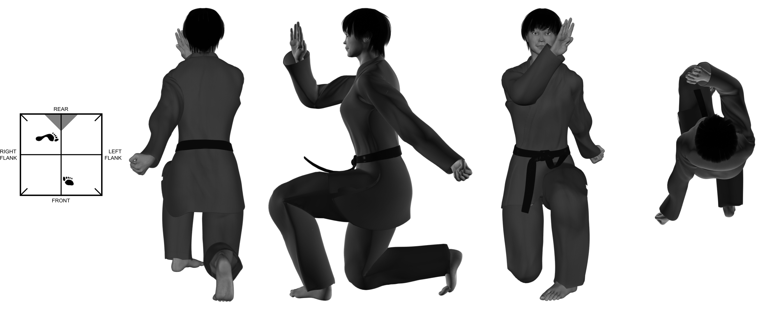 3b) (left) cocked hand from (left) kneel 3b) (left) cocked hand from (left) kneel