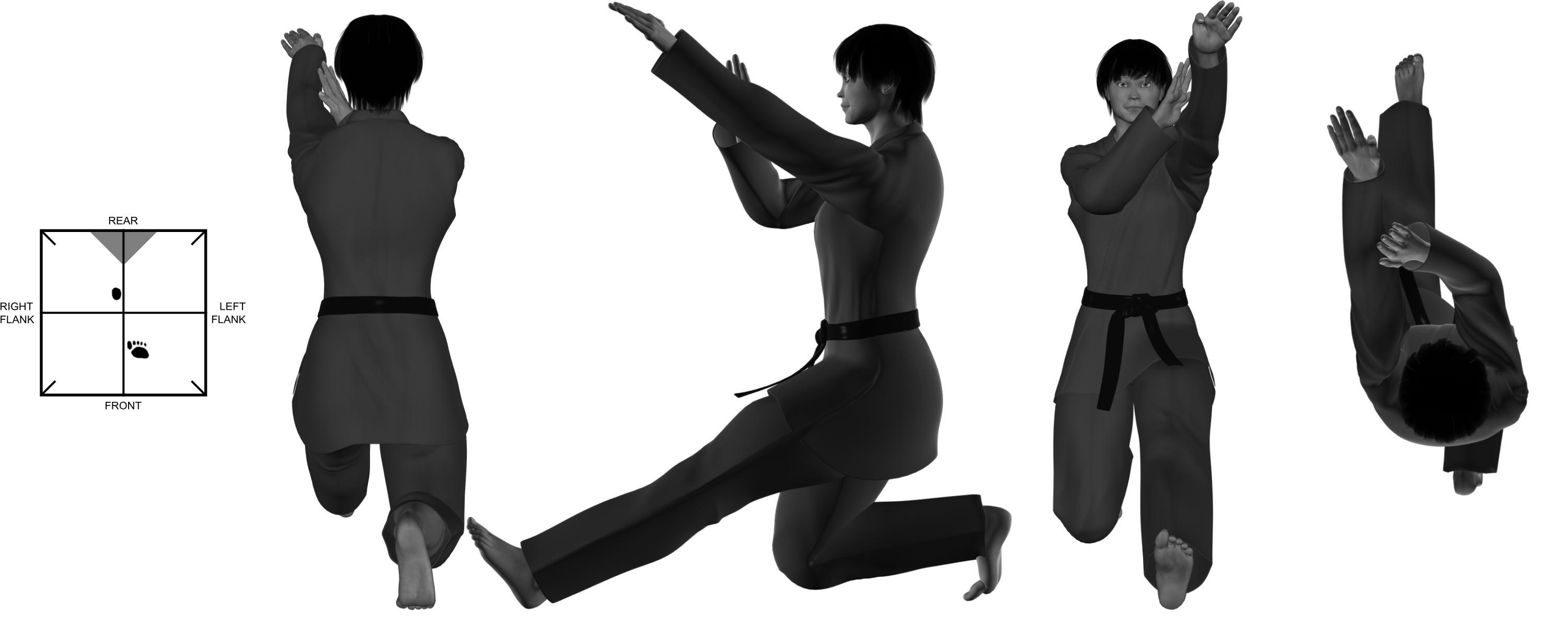 6) (left) heel-stomp from (left) kneel 6) (left) heel-stomp from (left) kneel