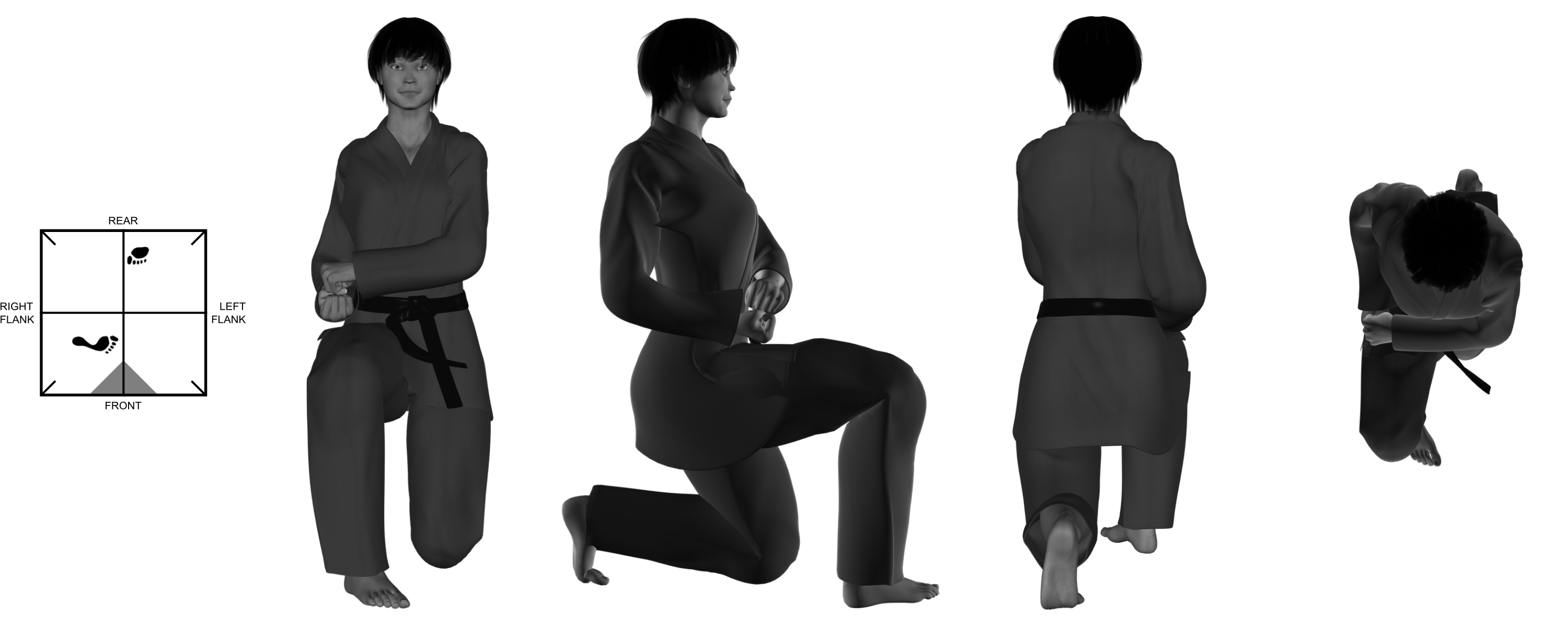 7) (right) chambered position from (right) kneel 7) (right) chambered position from (right) kneel