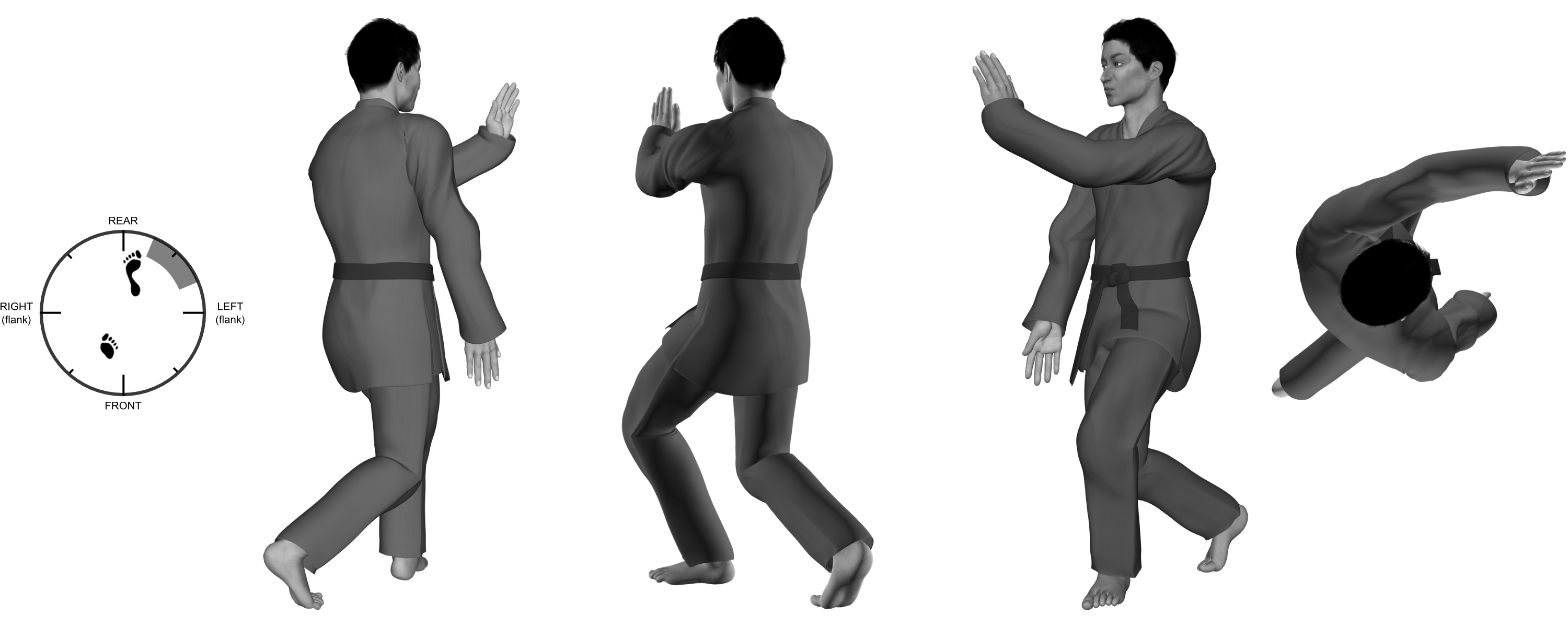 1b) (left) inward parry from (left) twist stance 1b) (left) inward parry from (left) twist stance