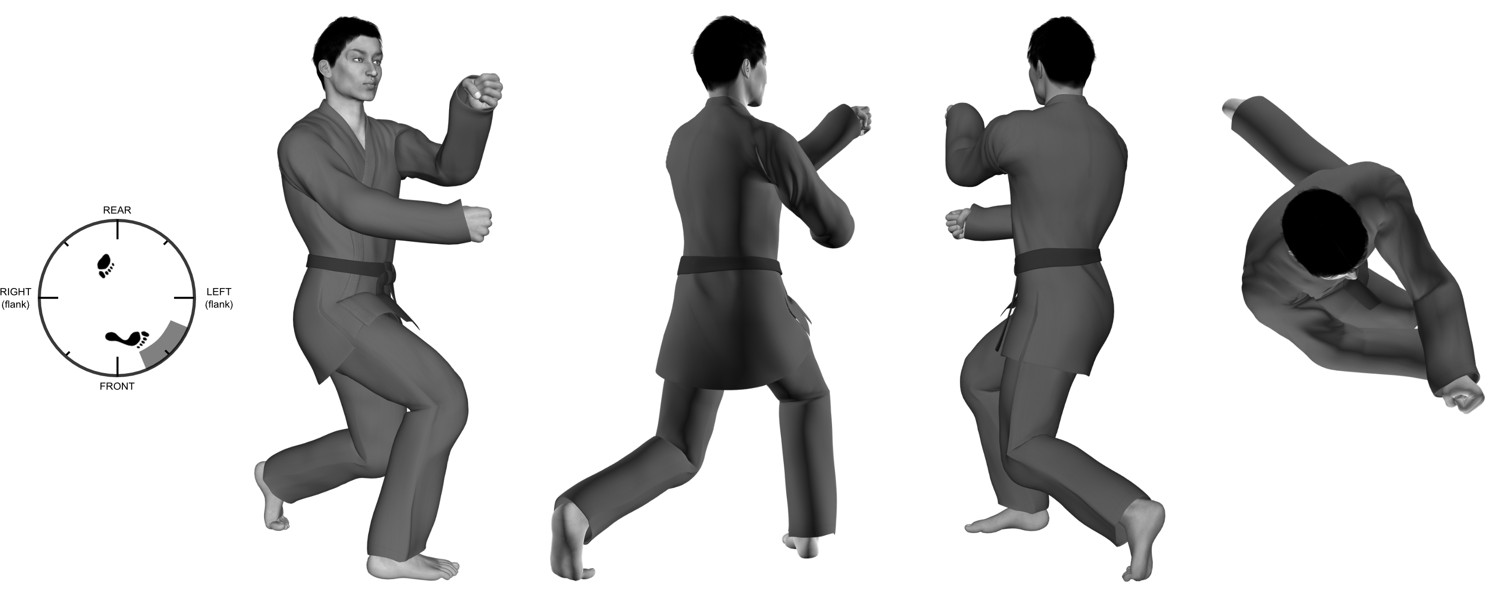1e) (left) punch with (right) back-knuckle from (right) close kneel 1e) (left) punch with (right) back-knuckle from (right) close kneel