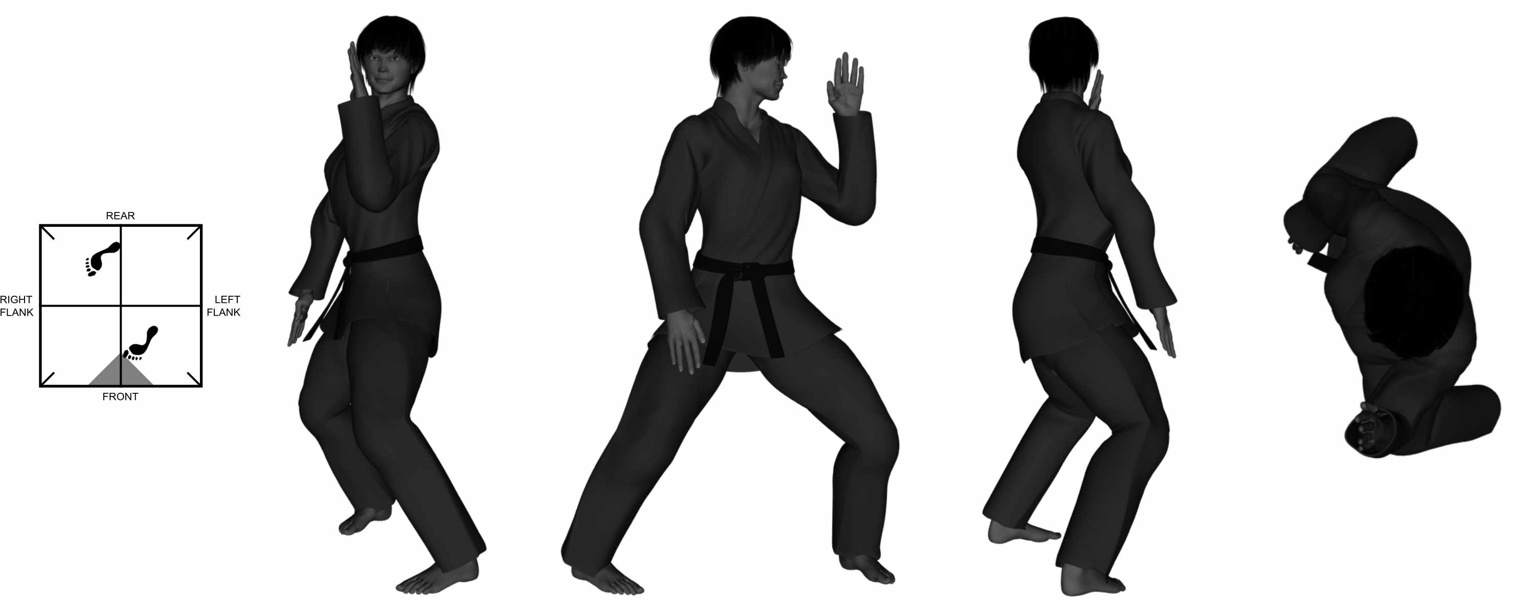 1a) (left) inward parry from (left) neutral bow 1a) (left) inward parry from (left) neutral bow