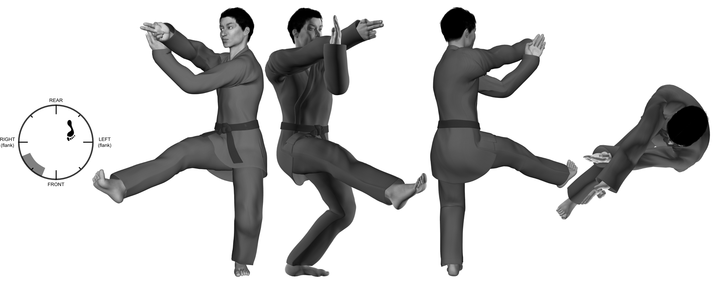 1b) (right) front kick with (right) 2-finger poke 1b) (right) front kick with (right) 2-finger poke