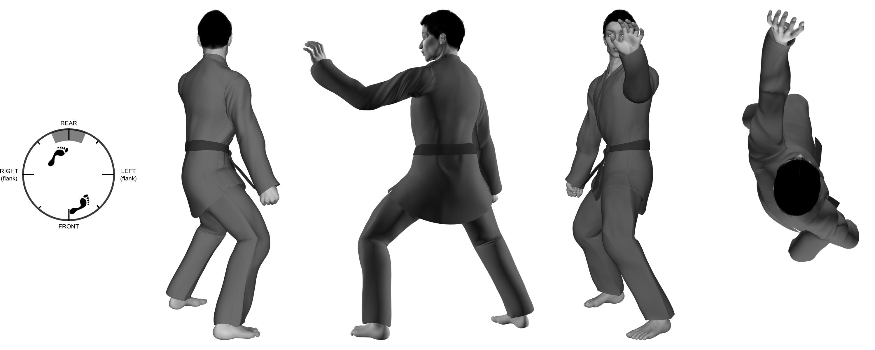 2) (left) downward heel-palm (claw) from (left) neutral bow