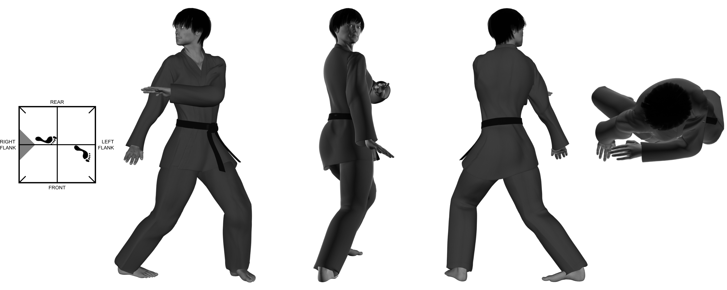 1a) Expose rear (left) hand from (right) inverted reverse bow