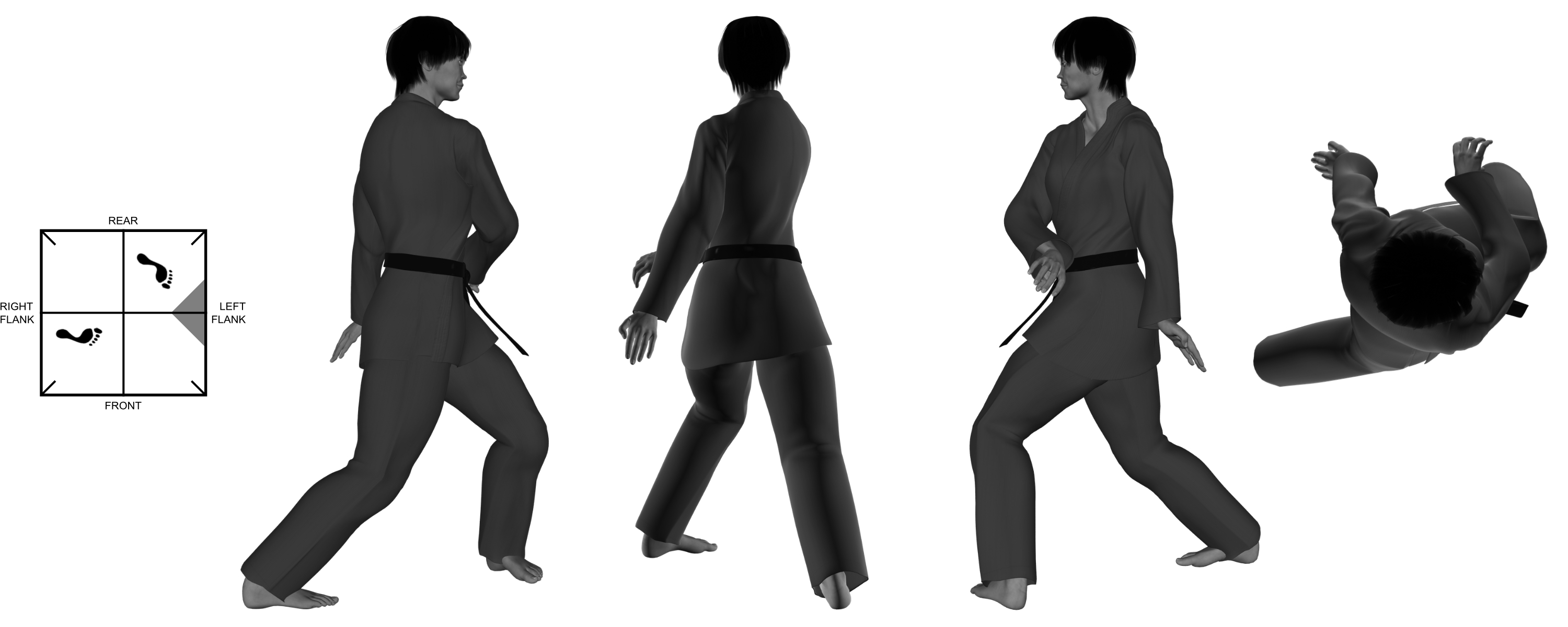 8) replant (left) foot into (left) forward bow (transition)