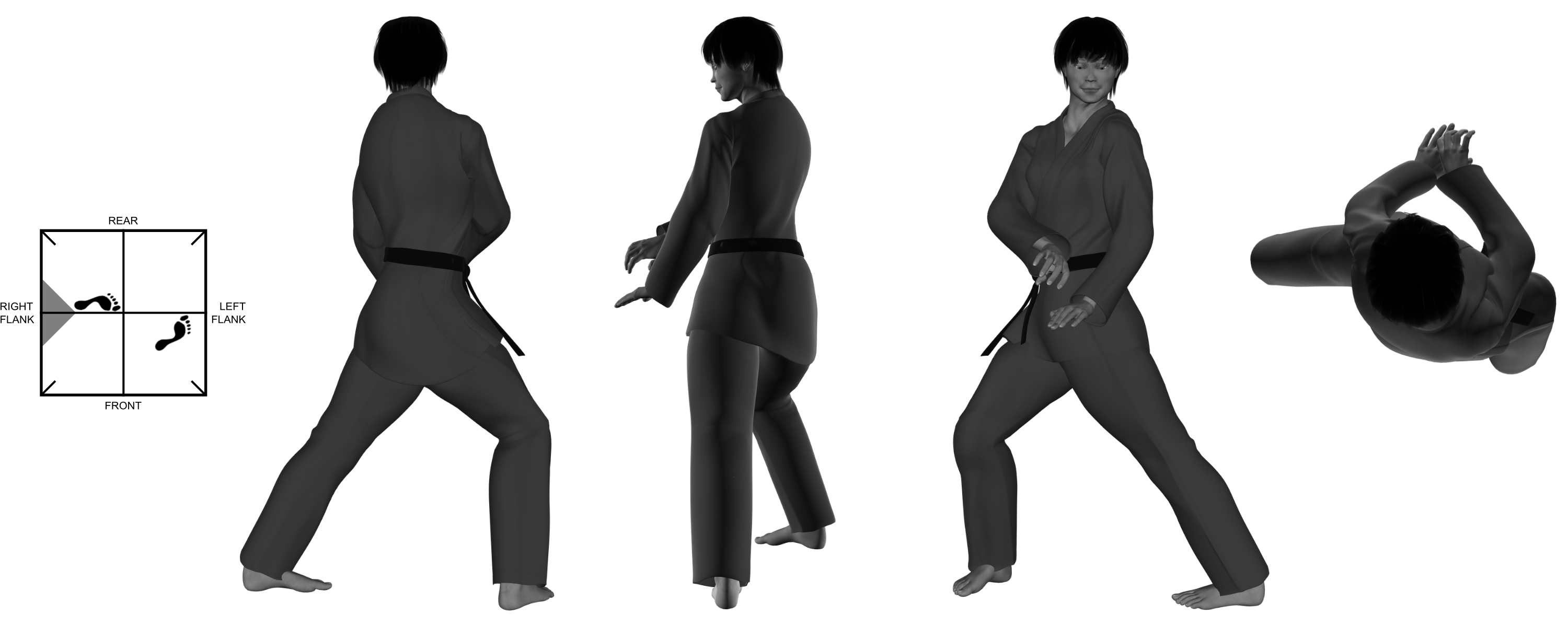 6a) replant (left) foot into (left) reverse bow (transition)