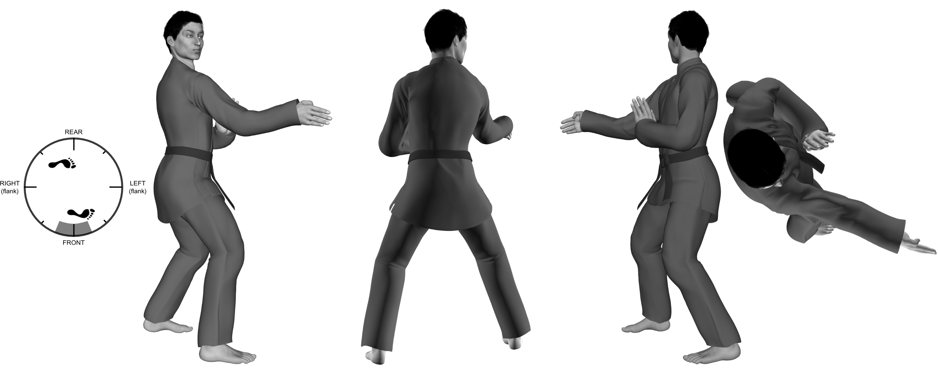 5) (right) downward hand-sword from (right) modified neutral bow 5) (right) downward hand-sword from (right) modified neutral bow