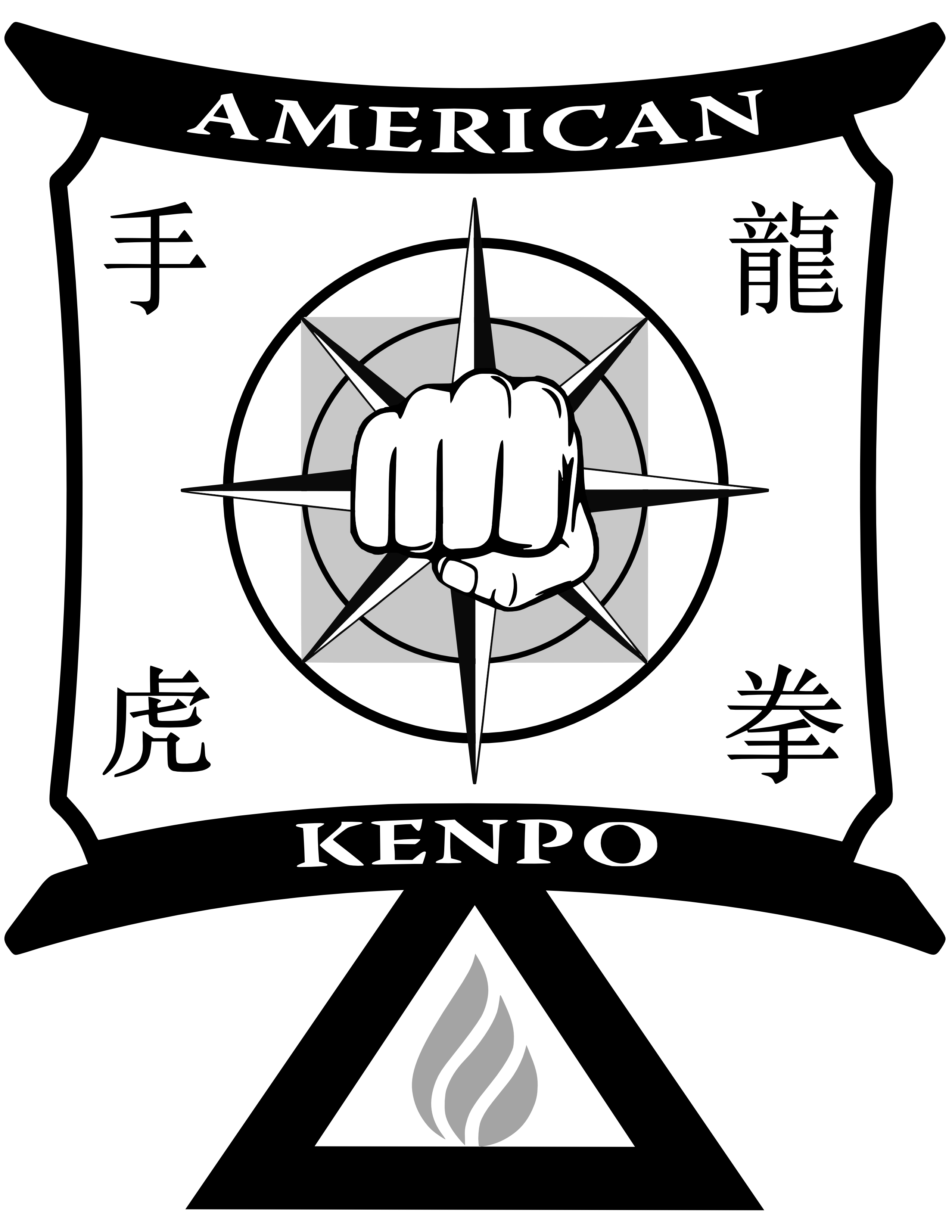 American Kenpo Crest - black and white