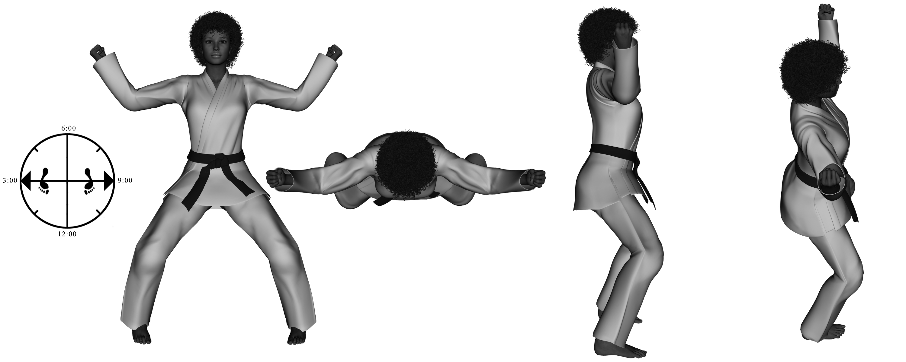 isolation 3d - vertical back-knuckles