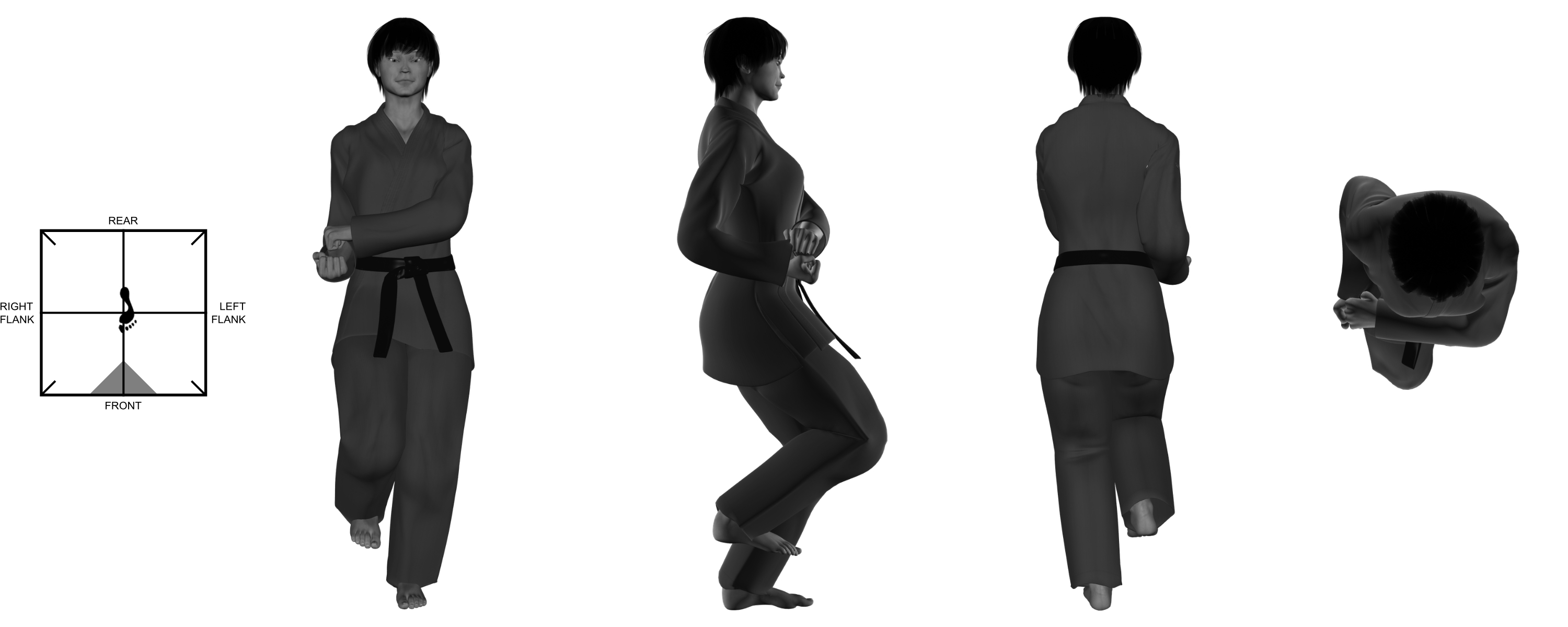 1c) (left) hop onto (left) one leg