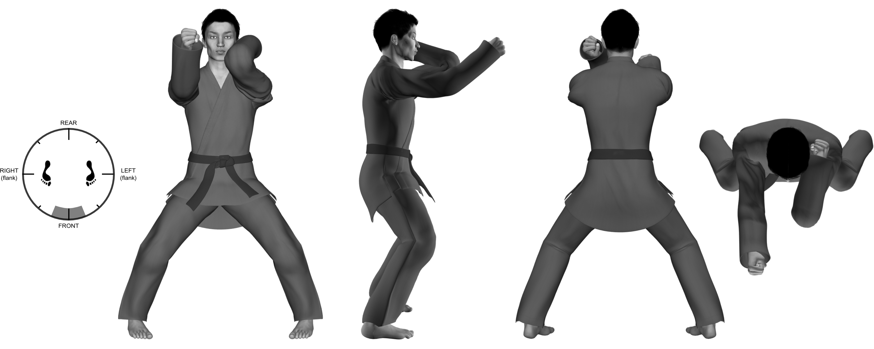 4a) (right) arm raised to match (left) arm diagonally 4a) (right) arm raised to match (left) arm diagonally