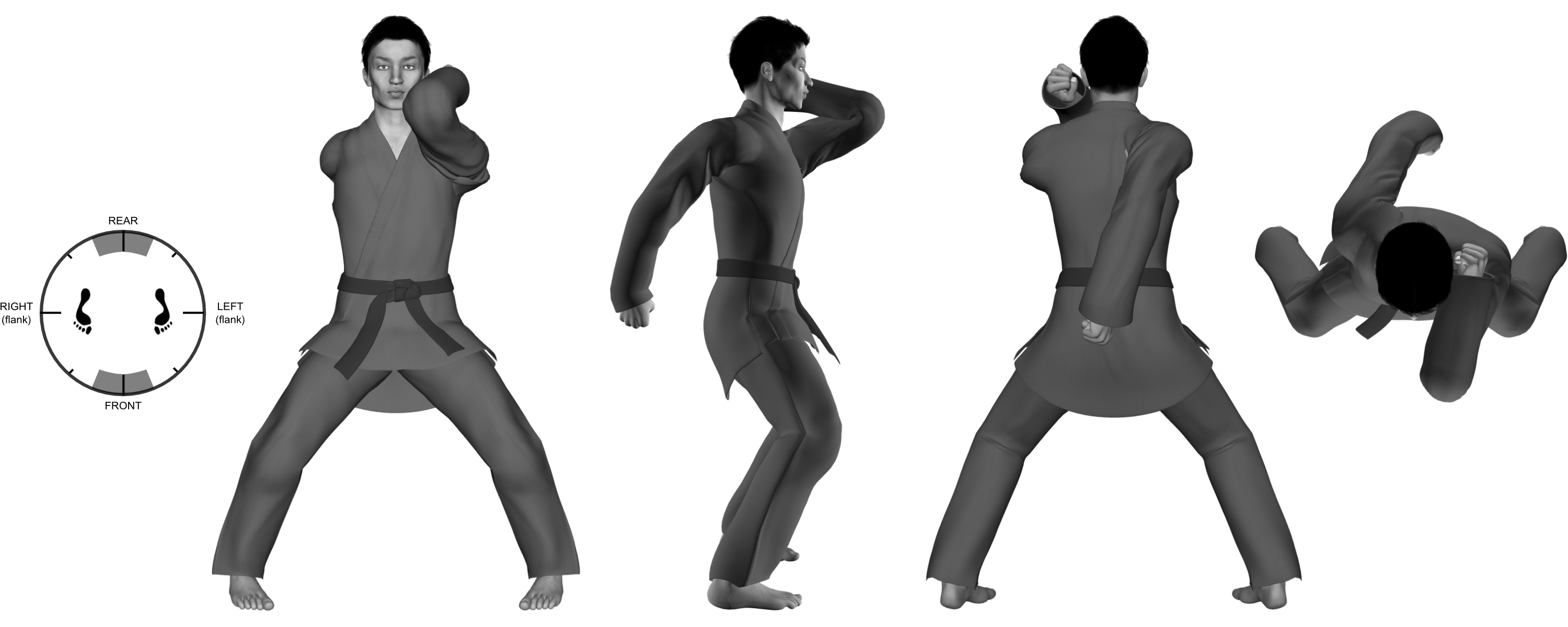 3) (right) rear back hammer-fist with (left) upward elbow 3) (right) rear back hammer-fist with (left) upward elbow