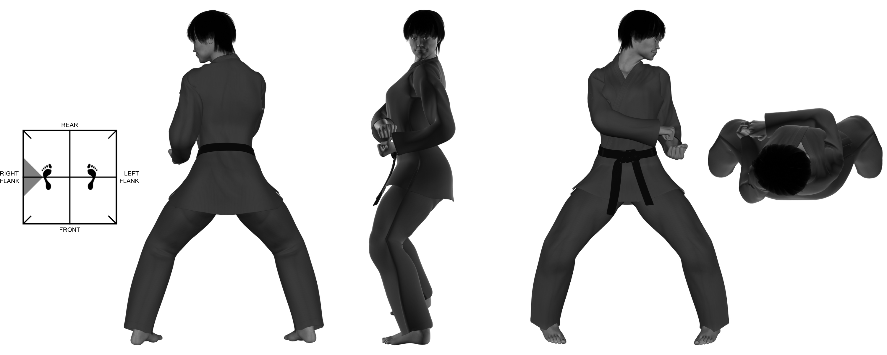 3) (left) heel stomp from horse stance 3) (left) heel stomp from horse stance