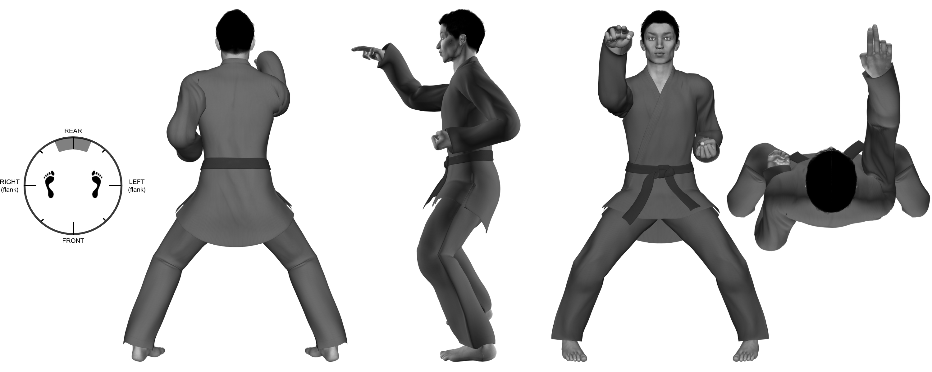 5i) (right) outward two-finger slice from horse