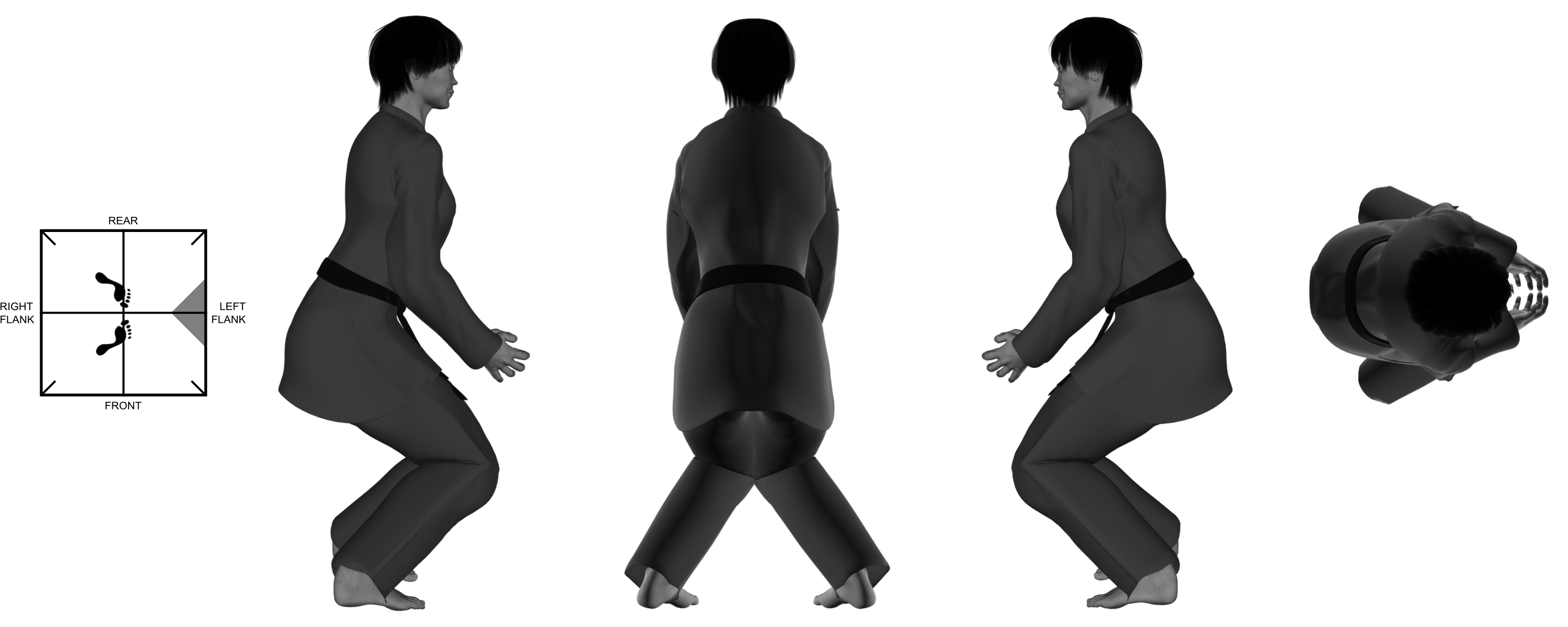 5b) double upward claws (neck break) from concave stance 5b) double upward claws (neck break) from concave stance