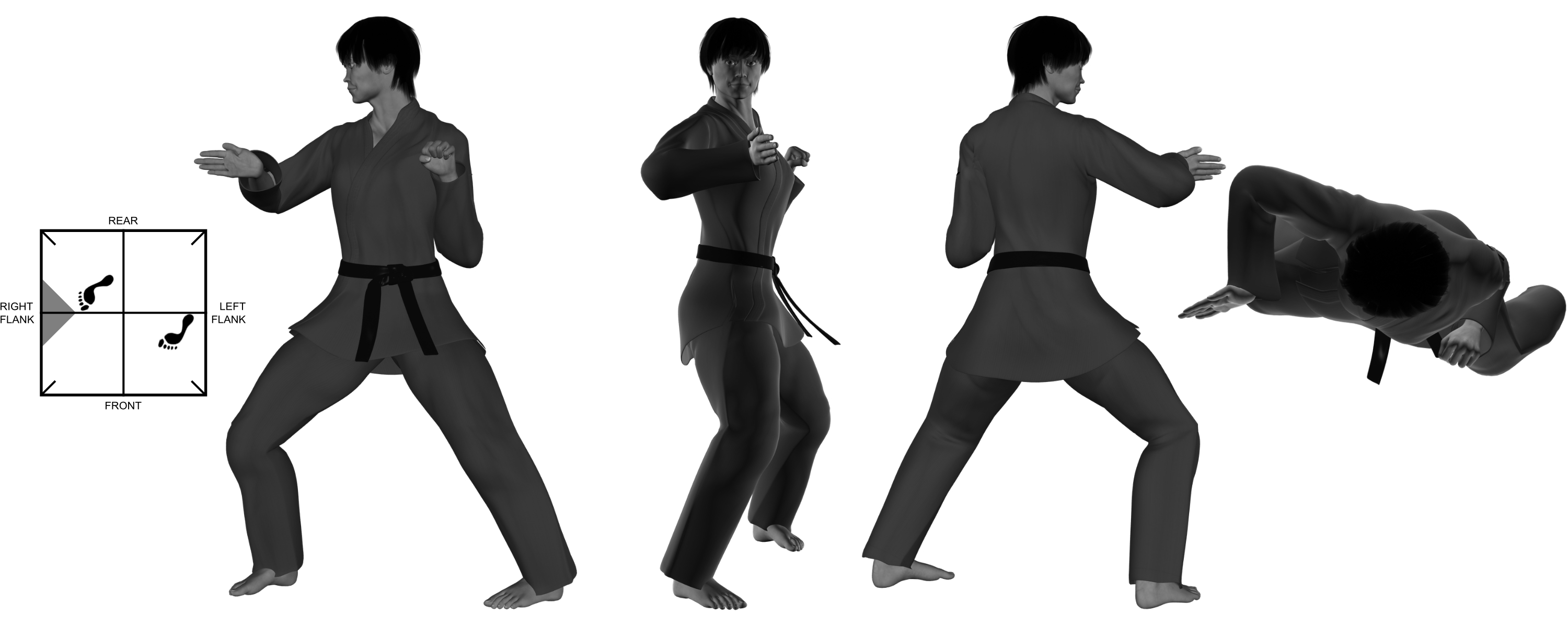 1b) (right) inward heel-palm (break) from (right) neutral bow 1b) (right) inward heel-palm (break) from (right) neutral bow